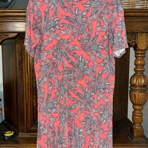 J. Jill wearever collection pink Palm-Print Short-Sleeve t-shirt Dress